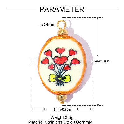 Handmade Porcelain Pendants PR-OY001-05G-1