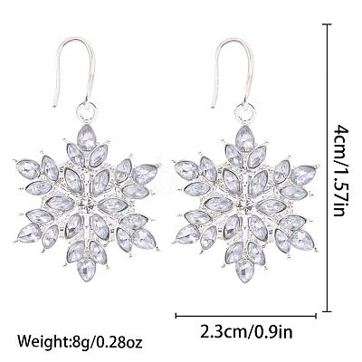 Christmas Alloy Rhinestone Stud Dangle Earrings FS-WG10992-28-1