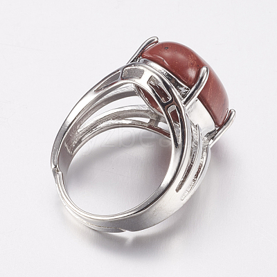 Synthetic Red Jasper Wide Band Finger Rings RJEW-K224-A03-1
