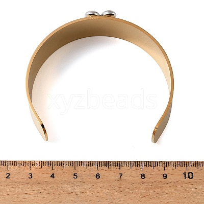 Two Tone 304 Stainless Steel Cuff Bangles BJEW-D465-05A-GP-1