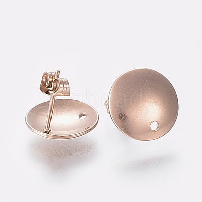 Ion Plating(IP) 304 Stainless Steel Stud Earring Findings STAS-K184-03-01RG-1