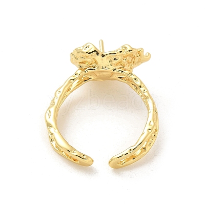 Brass Cup Peg Open Cuff Ring Settings KK-G518-10G-03-1