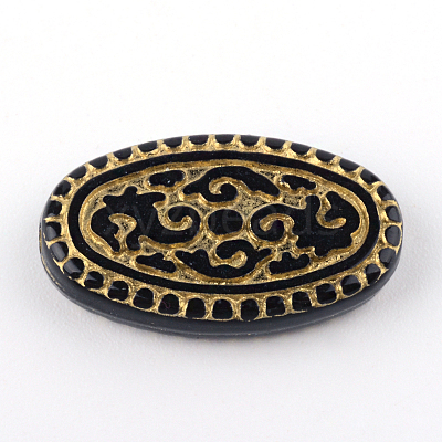 Oval Plating Acrylic Beads PACR-Q102-63B-1