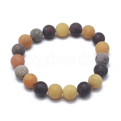 Natural Mixed Gemstone Bead Stretch Bracelets BJEW-K212-B-029-1
