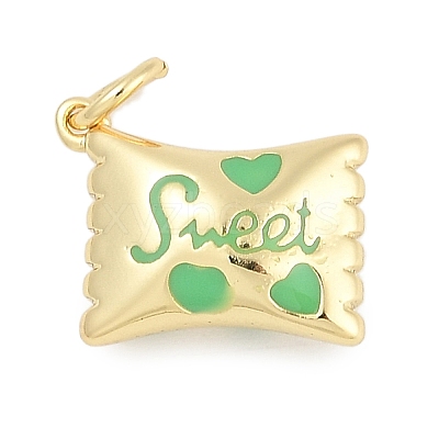 Brass Enamel Charms KK-Q028-17B-G-1