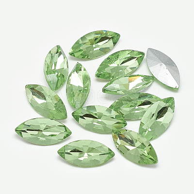 Pointed Back Glass Rhinestone Cabochons RGLA-T083-6x12mm-19-1