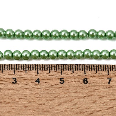Eco-Friendly Dyed Glass Pearl Round Beads Strands HY-A002-4mm-RB008N-1