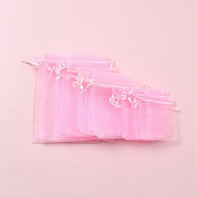 30Pcs 4 Styles Rectangle Organza Bags Jewellery Storage Pouches Wedding Favour Party Mesh Drawstring Gift OP-FS0001-01B-1