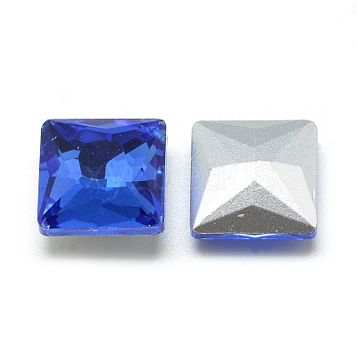 Pointed Back Glass Rhinestone Cabochons RGLA-T027-8x8mm-12-1