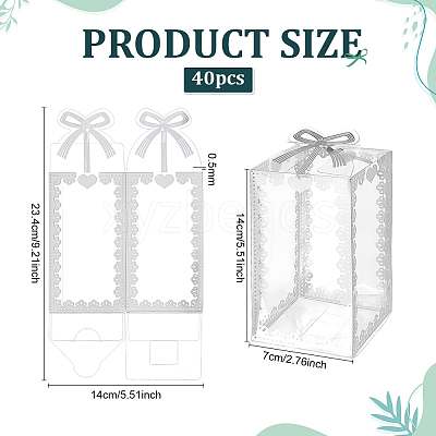 Folding Heart Print Transparent PVC Gift Packing Boxes CON-WH0085-192C-02-1
