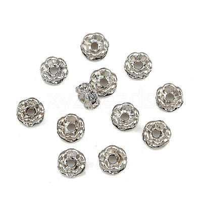 Flower Brass Crystal Rhinestone Bead Spacers RB-D302-P-1
