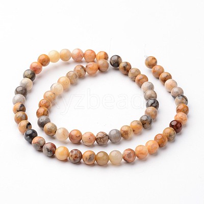 Round Natural Crazy Lace Agate Bead Strands G-J346-07-6mm-1