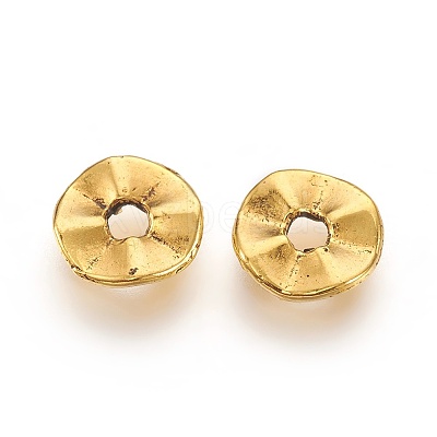 Tibetan Style Wavy Spacer Beads TIBEB-A101871-AG-LF-1