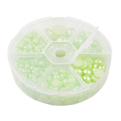 1Box ABS Plastic Imitation Pearl Dome Cabochons SACR-JP0001-18-1