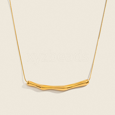 304 Stainless Steel Twisted Curved Bar Pendant Necklaces for Women SJ7114-1-1