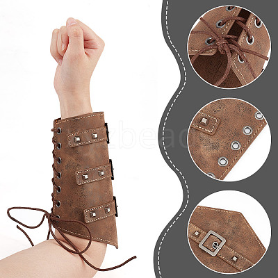 Imitation Leather Arm Guard AJEW-WH0080-10-1