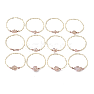 Glass Seed Beads Stretch Bracelets for Women BJEW-JB11266-1
