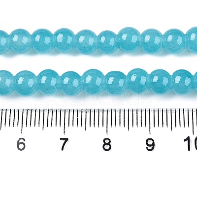 Baking Paint Imitation Jade Glass Round Bead Strands DGLA-Q021-6mm-07-1