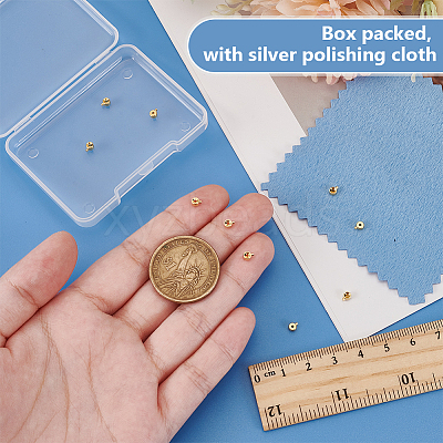 10Pcs 925 Sterling Silver Flat Round Crimp Beads STER-BC0002-69G-1