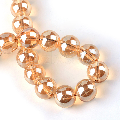 Electroplate Glass Beads Strands EGLA-Q062-8mm-A12-1