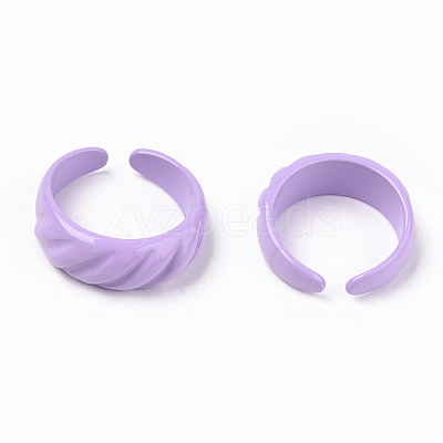 Spray Painted Alloy Cuff Rings RJEW-T011-31C-RS-1