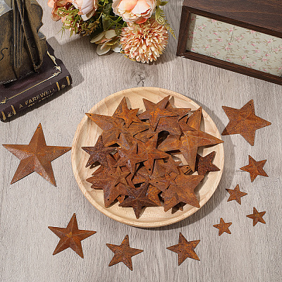 90Pcs 9 Styles Star Rust Iron Big Pendants IFIN-GF0001-12-1