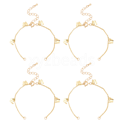 10Pcs Brass Curb Chains Bracelet Making AJEW-UN0001-19-1