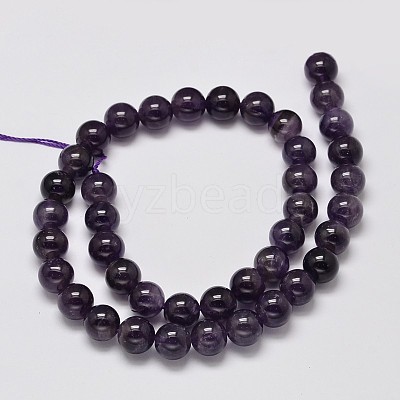 Natural Amethyst Round Bead Strands X-G-M304-18-10mm-1