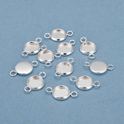 201 Stainless Steel Cabochon Connector Settings STAS-F191-15S-A-1