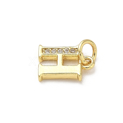 Brass Micro Pave Cubic Zirconia Charms KK-I382-03G-H-1