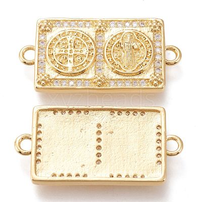 Brass Micro Pave Clear Cubic Zirconia Links Connectors ZIRC-I044-04A-1