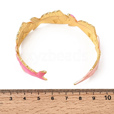Ocean 304 Stainless Steel Enamel Fish Open Cuff Bangles for Women SA-CBA1A30-02A-G-1