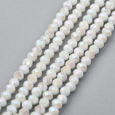 Electroplate Glass Beads Strands GLAA-F079-A-AB02-1