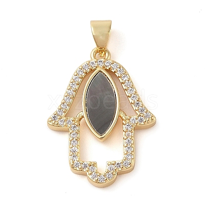 Brass Micro Pave Clear Cubic Zirconia Pendants KK-I712-60G-01-1