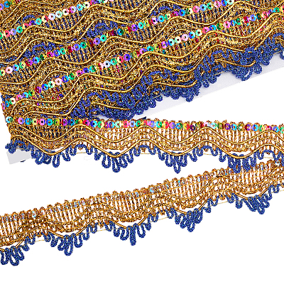 Polyester Fiber Lace Trim OCOR-WH0101-226A-1