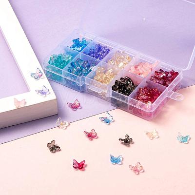 300Pcs Transparent Spray Painted Glass Charms GLAA-LS0001-02-1