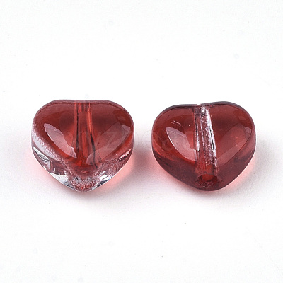 Transparent Spray Painted Glass Beads GLAA-N035-02-E01-1