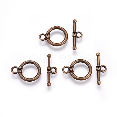 CCB Plastic Ring Toggle Clasps CCB-J027-77AB-1
