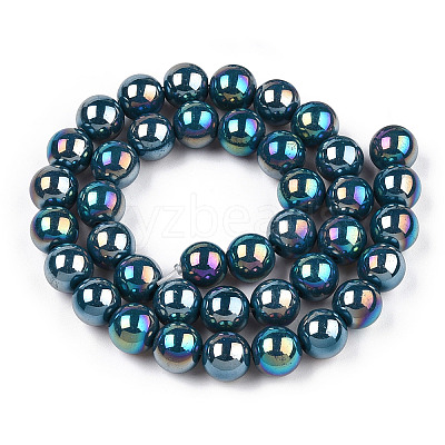 Electroplate Opaque Glass Beads Strands GLAA-T032-P4mm-AB14-1