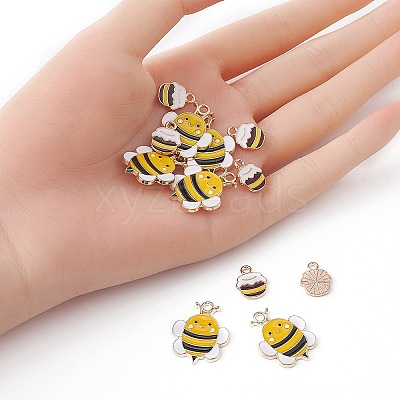 12Pcs 2 Styles Alloy Enamel Pendants ENAM-YW0003-18-1