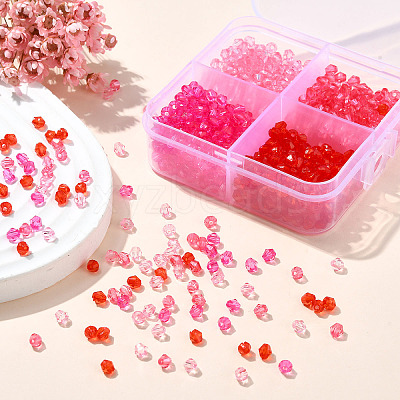 1200Pcs 4 Colors Transparent Acrylic Beads TACR-YW0002-45-1