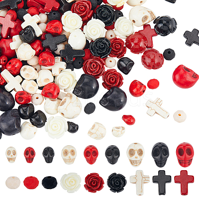 DIY Skull Cross Rose Bracelet/Necklaces Making Kits DIY-AR0005-27-1