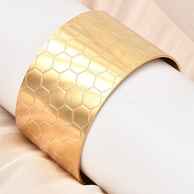 316L Surgical Stainless Steel Cuff Bangles BJEW-D454-01A-G-1