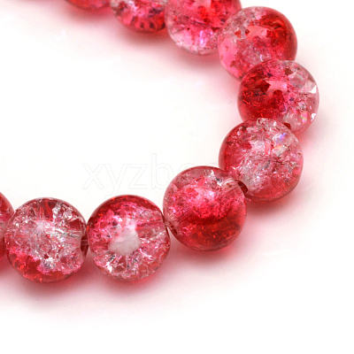 Baking Paint Crackle Glass Beads Strands X-CCG-S001-6mm-15-1