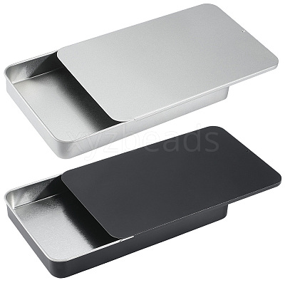 2Pcs Slide Top Tinplate Trinket Storage Boxes CON-SP0001-22B-01-1