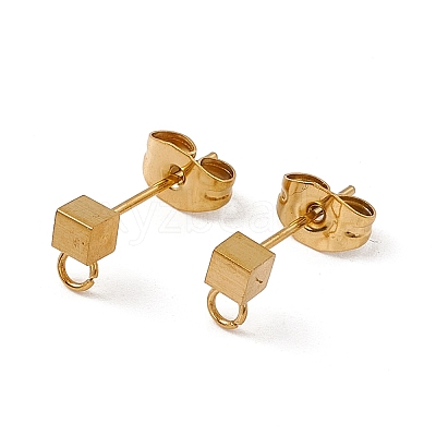 304 Stainless Steel Stud Earring Findings STAS-E179-03G-01-1