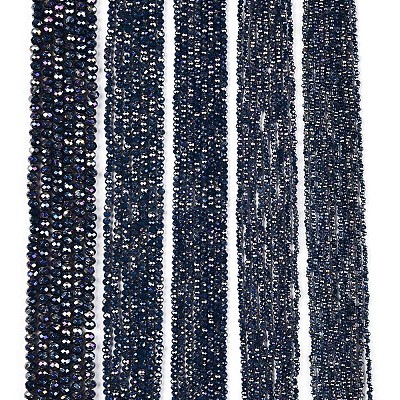 Electroplate Glass Beads Strands EGLA-A044-P2mm-B16-1