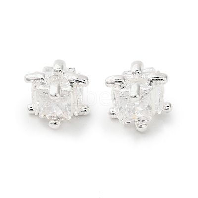 Brass Micro Pave Cubic Zirconia Beads KK-B142-03S-01-1
