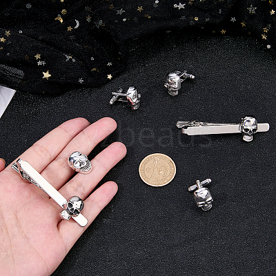 Alloy Cufflinks & Tie Clips Sets AJEW-WH0886-09A-1