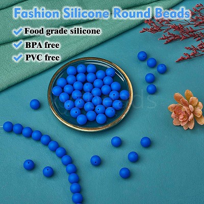 100Pcs Silicone Beads Round Rubber Bead 15MM Loose Spacer Beads for DIY Supplies Jewelry Keychain Making JX471A-1